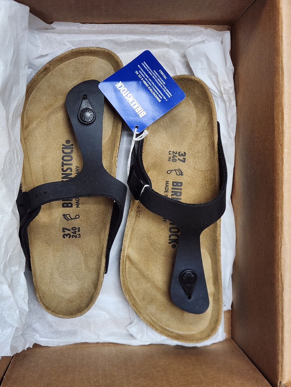 Birkenstock Women's Gizeh Sandals Black - Picture 6 of 6